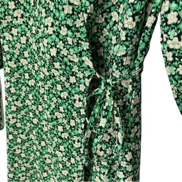 Topshop Green Boho Floral Wrap Mini Sundress - Picture 5 of 13